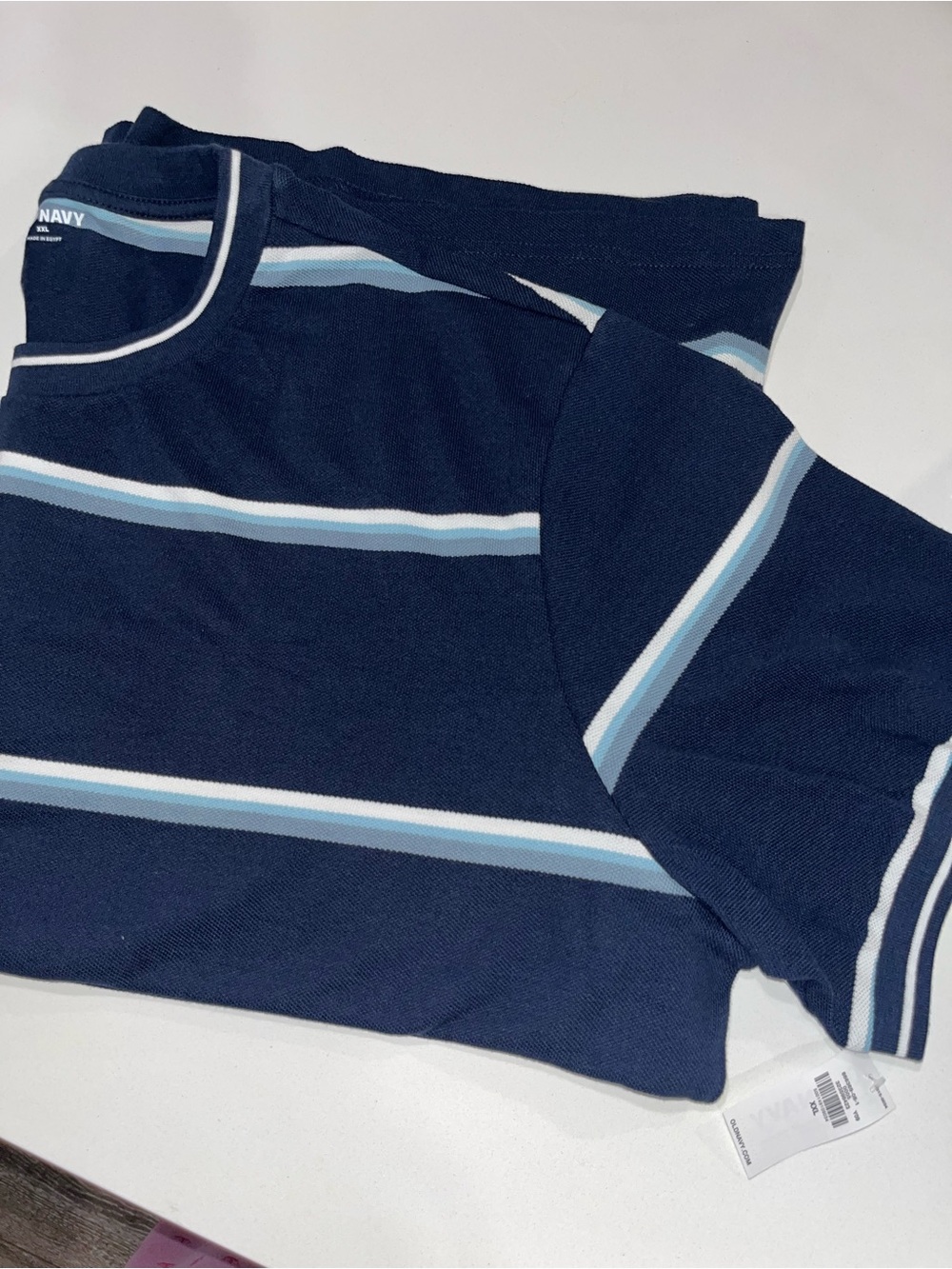 Old Navy Navy Blue Striped Shirt